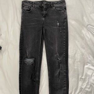 Zara black denim mid rise skinny jeans!